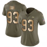 Wholesale Cheap Nike Buccaneers #93 Ndamukong Suh Olive/Gold Women's Stitched NFL Limited 2017 Salute To Service Jersey