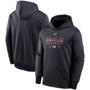 Wholesale Cheap Men's Cleveland Indians Nike Navy Authentic Collection Therma Performance Pullover Hoodie