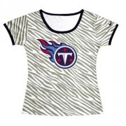 Wholesale Cheap Women's Tennessee Titans Sideline Legend Authentic Logo Zebra Stripes T-Shirt