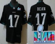 Wholesale Cheap Men's Philadelphia Eagles #17 Nakobe Dean Limited Black Super Bowl LVII Vapor Jersey