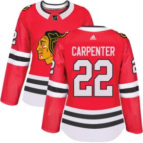 Wholesale Cheap Adidas Blackhawks #22 Ryan Carpenter Red Home Authentic Women\'s Stitched NHL Jersey