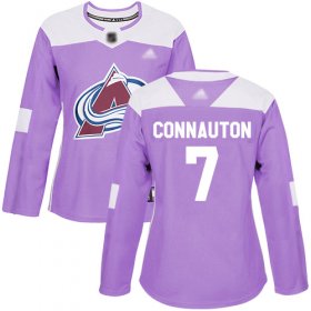 Wholesale Cheap Adidas Avalanche #7 Kevin Connauton Purple Authentic Fights Cancer Women\'s Stitched NHL Jersey