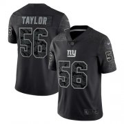 Wholesale Cheap Men's New York Giants #56 Lawrence Taylor Black Reflective Limited Stitched Football Jersey