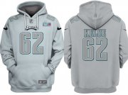 Wholesale Cheap Men's Philadelphia Eagles #62 Jason Kelce Gray Atmosphere Fashion Super Bowl LVII Patch Pullover Hoodie