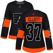 Wholesale Cheap Adidas Flyers #37 Brian Elliott Black Alternate Authentic Women's Stitched NHL Jersey