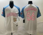 Wholesale Cheap Men's Mexico Baseball #56 Randy Arozarena Number 2023 White Blue World Classic Stitched Jerseys