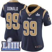 Wholesale Cheap Nike Rams #99 Aaron Donald Navy Blue Team Color Super Bowl LIII Bound Women's Stitched NFL Vapor Untouchable Limited Jersey