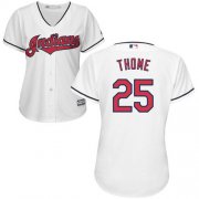 Wholesale Cheap Indians #25 Jim Thome White Home Women's Stitched MLB Jersey