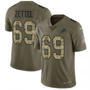 Wholesale Cheap Nike Lions #69 Anthony Zettel Olive/Camo Youth Stitched NFL Limited 2017 Salute to Service Jersey