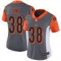 Wholesale Cheap Nike Bengals #38 LeShaun Sims Silver Women's Stitched NFL Limited Inverted Legend Jersey