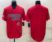 Wholesale Cheap Men's Puerto Rico Baseball Blank 2023 Red World Baseball Classic Stitched Jersey