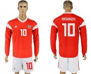 Wholesale Cheap Russia #10 Arshavin Red Home Long Sleeves Soccer Country Jersey