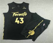 Wholesale Cheap Men's Toronto Raptors #43 Pascal Siakam Black 2020 Nike City Edition Swingman Jersey With Shorts