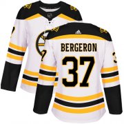 Wholesale Cheap Adidas Bruins #37 Patrice Bergeron White Road Authentic Women's Stitched NHL Jersey
