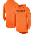 Wholesale Cheap Men's Denver Broncos Nike Orange Sideline Slub Performance Hooded Long Sleeve T-Shirt