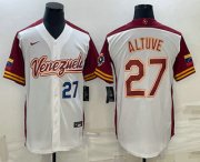 Wholesale Cheap Mens Venezuela Baseball #27 Jose Altuve Number 2023 White World Baseball Classic Stitched Jersey