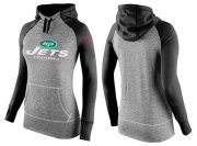 Wholesale Cheap Women's Nike New York Jets Performance Hoodie Grey & Black