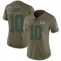 Wholesale Cheap Nike Packers #10 Jordan Love Olive Women's Stitched NFL Limited 2017 Salute To Service Jersey