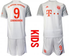 Wholesale Cheap Youth 2020-2021 club Bayern Munich away white 9 Soccer Jerseys