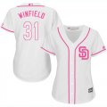 Wholesale Cheap Padres #31 Dave Winfield White/Pink Fashion Women's Stitched MLB Jersey