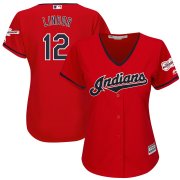 Wholesale Cheap Cleveland Indians #12 Francisco Lindor Majestic Women's Alternate 2019 All-Star Game Patch Cool Base Player Jersey Scarlet