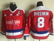 Wholesale Cheap Capitals #8 Alex Ovechkin Red CCM Throwback Stitched Youth NHL Jersey