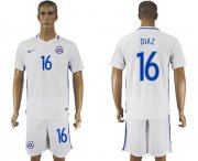 Wholesale Cheap Chile #16 Diaz Away Soccer Country Jersey