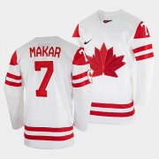 Wholesale Cheap Men's Cale Makar Canada Hockey White 2022 Beijing Winter #7 Olympic Home Jersey