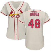 Wholesale Cheap Cardinals #48 Harrison Bader Cream Alternate Women's Stitched MLB Jersey