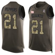 Wholesale Cheap Nike Giants #21 Jabrill Peppers Green Men's Stitched NFL Limited Salute To Service Tank Top Jersey