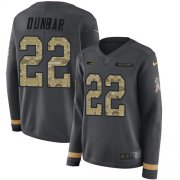 Wholesale Cheap Nike Seahawks #22 Quinton Dunbar Anthracite Salute to Service Women's Stitched NFL Limited Therma Long Sleeve Jersey