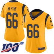 Wholesale Cheap Nike Rams #66 Austin Blythe Gold Women's Stitched NFL Limited Rush 100th Season Jersey