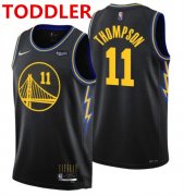 Wholesale Cheap Toddlers Golden State Warriors #11 Klay Thompson 75th Anniversary Black Stitched Basketball Jersey