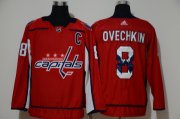 Wholesale Cheap Men's Washington Capitals #8 Alexander Ovechkin Red With Team Logo Adidas Stitched NHL Jersey
