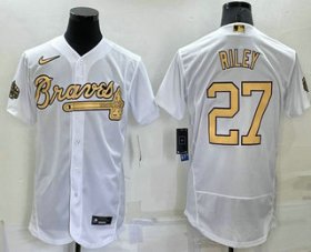 Wholesale Men\'s Atlanta Braves #27 Austin Riley White 2022 All Star Stitched Flex Base Nike Jersey