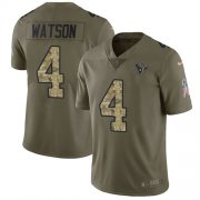 Wholesale Cheap Nike Texans #4 Deshaun Watson Olive/Camo Men's Stitched NFL Limited 2017 Salute To Service Jersey