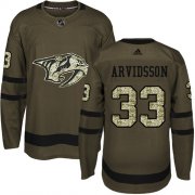 Wholesale Cheap Adidas Predators #33 Viktor Arvidsson Green Salute to Service Stitched Youth NHL Jersey