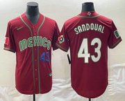 Wholesale Cheap Mens Mexico Baseball #43 Patrick Sandoval Number 2023 Red World Classic Stitched Jersey