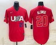 Wholesale Cheap Mens USA Baseball #20 Pete Alonso Number 2023 Red World Classic Stitched Jersey1