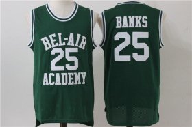 Wholesale Cheap Men\'s The Movie Bel Air Academy #25 Banks Green Swingman Basketball Jersey