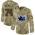 Wholesale Cheap Adidas Sharks #74 Dylan DeMelo Camo Authentic Stitched NHL Jersey