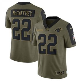 Wholesale Cheap Men\'s Carolina Panthers #22 Christian McCaffrey Nike Olive 2021 Salute To Service Limited Player Jersey
