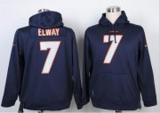 Wholesale Cheap Denver Broncos #7 John Elway Blue Pullover Hoodie