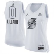 Wholesale Cheap Nike Portland Trail Blazers #0 Damian Lillard White Women's NBA Jordan Swingman 2018 All-Star Game Jersey