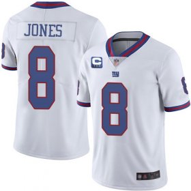 Wholesale Cheap Men\'s New York Giants 2022 #8 Daniel Jones White With 3-star C Patch Stitched NFL Jersey