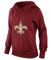 Wholesale Cheap Women's New Orleans Saints Logo Pullover Hoodie Red