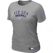 Wholesale Cheap Women's Boston Red Sox Nike Short Sleeve Practice MLB T-Shirt Light Grey