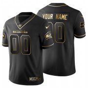 Wholesale Cheap Seattle Seahawks Custom Men's Nike Black Golden Limited NFL 100 Jersey