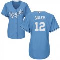Wholesale Cheap Royals #12 Jorge Soler Light Blue Alternate Women's Stitched MLB Jersey