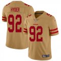 Wholesale Cheap Nike 49ers #92 Kerry Hyder Gold Youth Stitched NFL Limited Inverted Legend Jersey